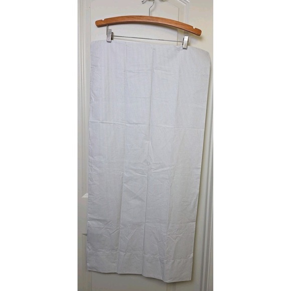 2 LAUREN Ralph Lauren Oxford Stripe Gray Cottage White Farmhouse King Pillowcase - Picture 3 of 9